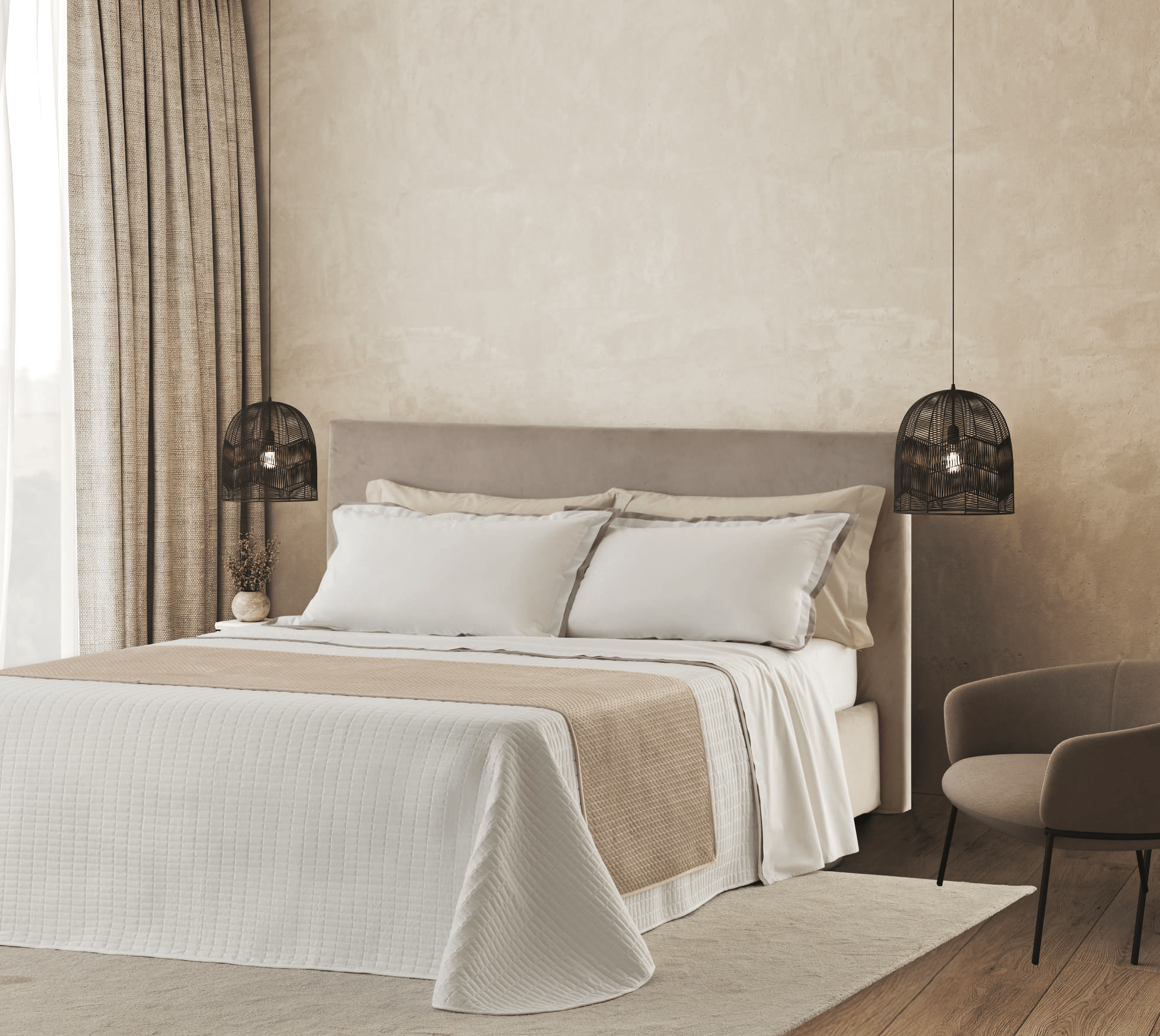 Linea Oro Runner da Letto 60x240Cm in Velluto Cloud - Biancheria da sogno Pedata