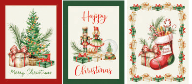 Linea Oro Set 3 Strofinacci in Puro Cotone Noel - Biancheria da sogno Pedata