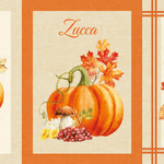 Linea Oro Set 3 Strofinacci Stampati Zucca - Biancheria da sogno Pedata