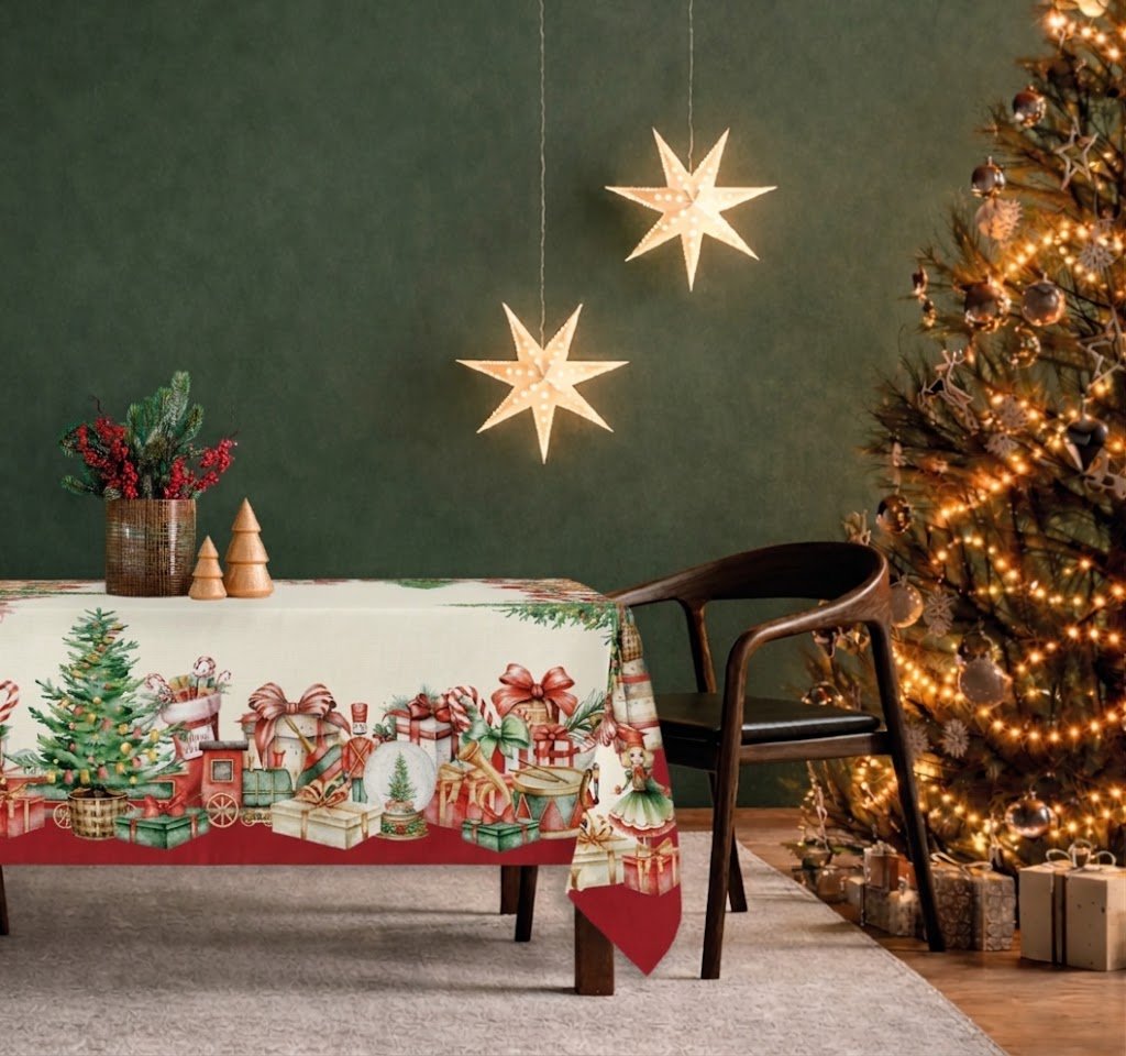 Linea Oro Tovaglia Rettangolare in Puro Cotone Noel - Biancheria da sogno Pedata