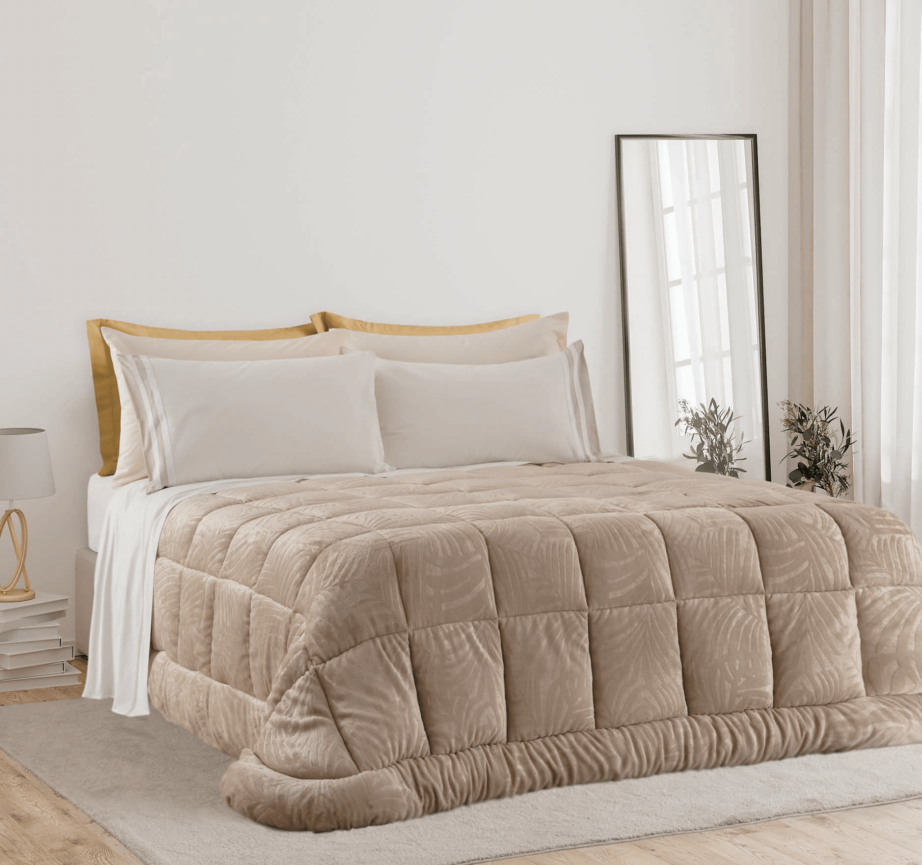 Linea Oro Trapunta EcoPelliccia Matrimoniale Gro Jacquard - Biancheria da sogno Pedata