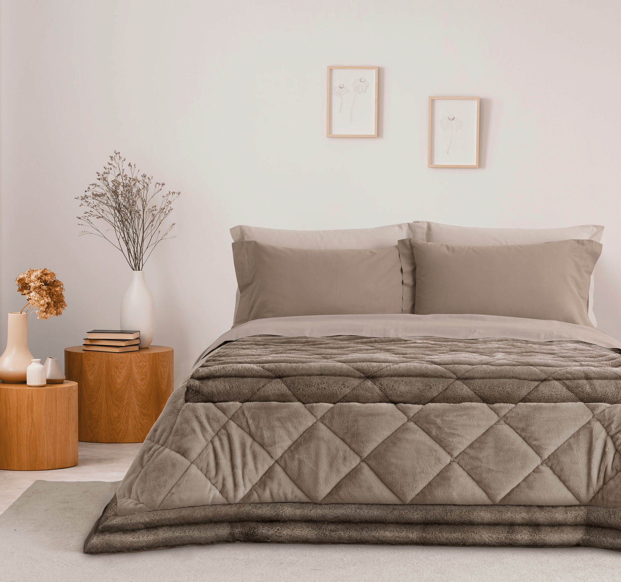 Linea Oro Trapunta Matrimoniale EcoPelliccia Velura - Biancheria da sogno Pedata