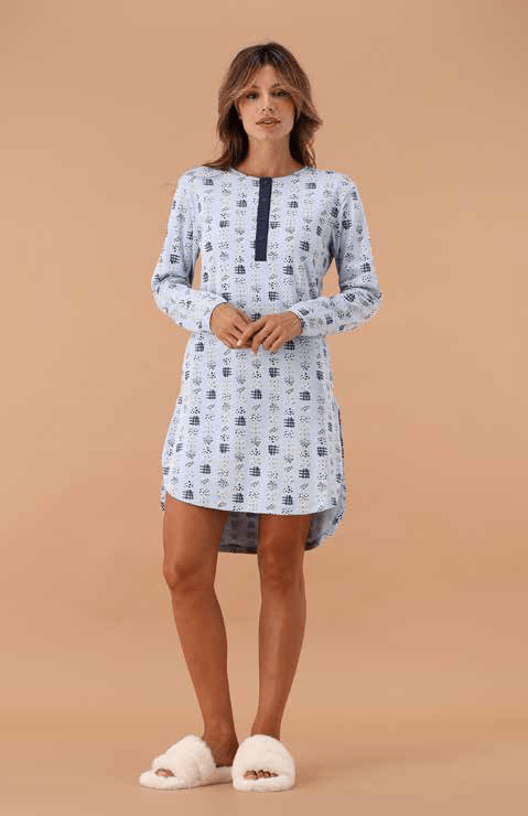 MaryHome Camicia Da Notte Serafino In C. Cotone 6F46026 - Biancheria da sogno Pedata