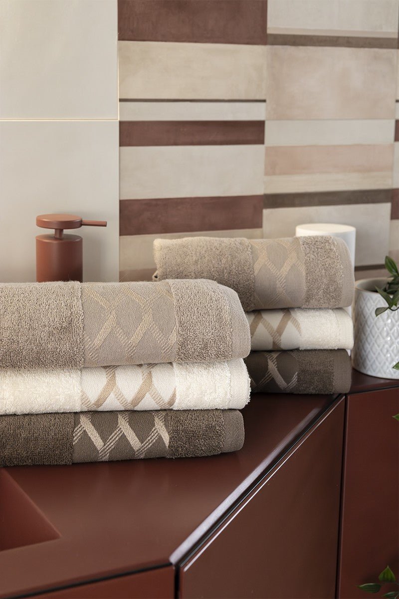 Neith Asciugamani 3+3 in Spugna Jacquard Edra - Biancheria da sogno Pedata