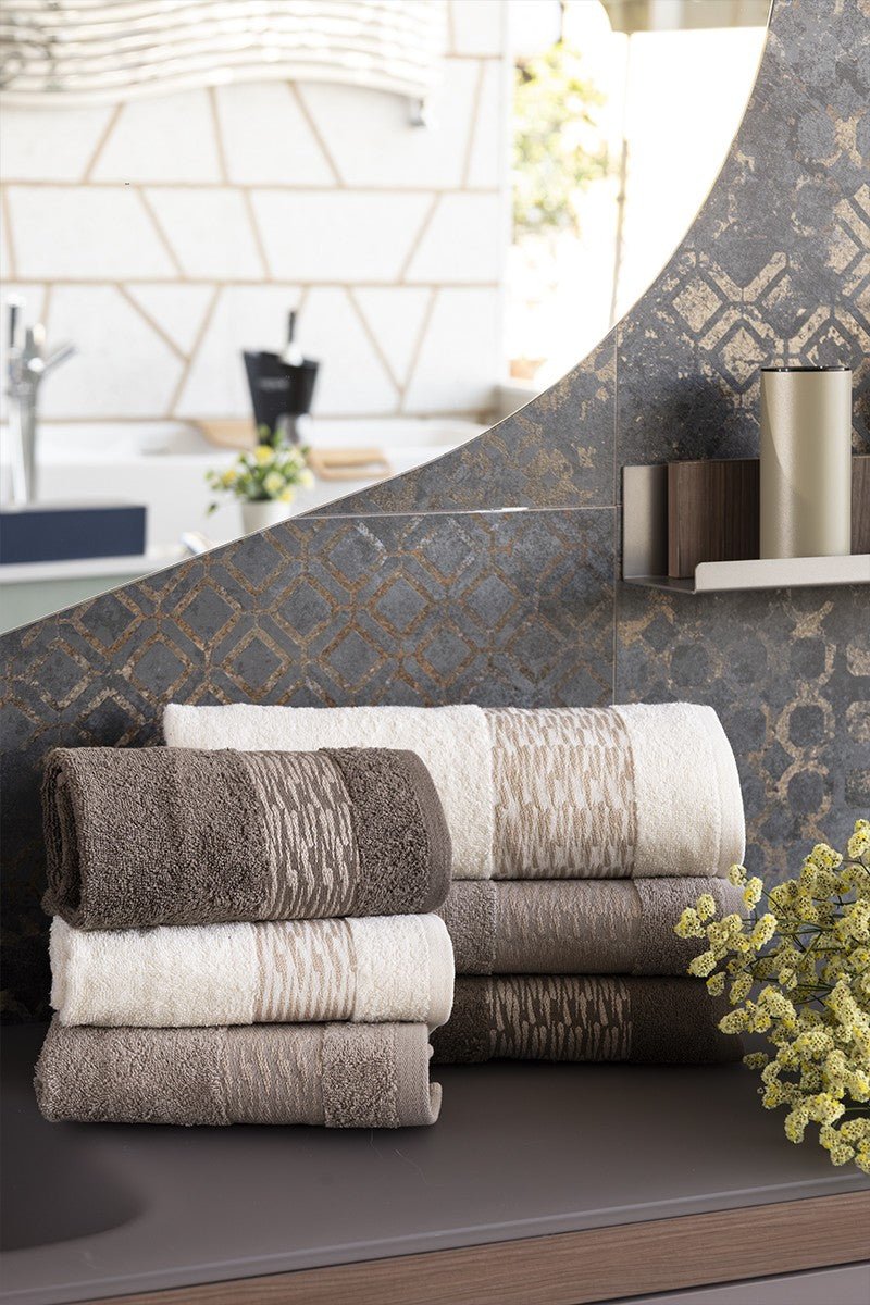 Neith Asciugamani 3+3 in Spugna Jacquard Tanit - Biancheria da sogno Pedata