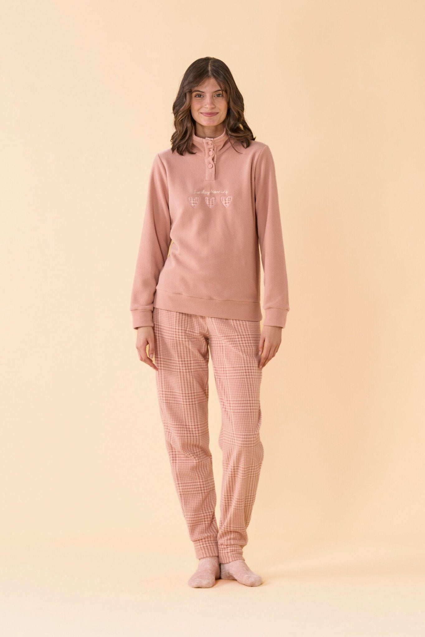 Noi Di Notte Pigiama Calibrato Donna Serafino Micropile FA9902 - Biancheria da sogno Pedata