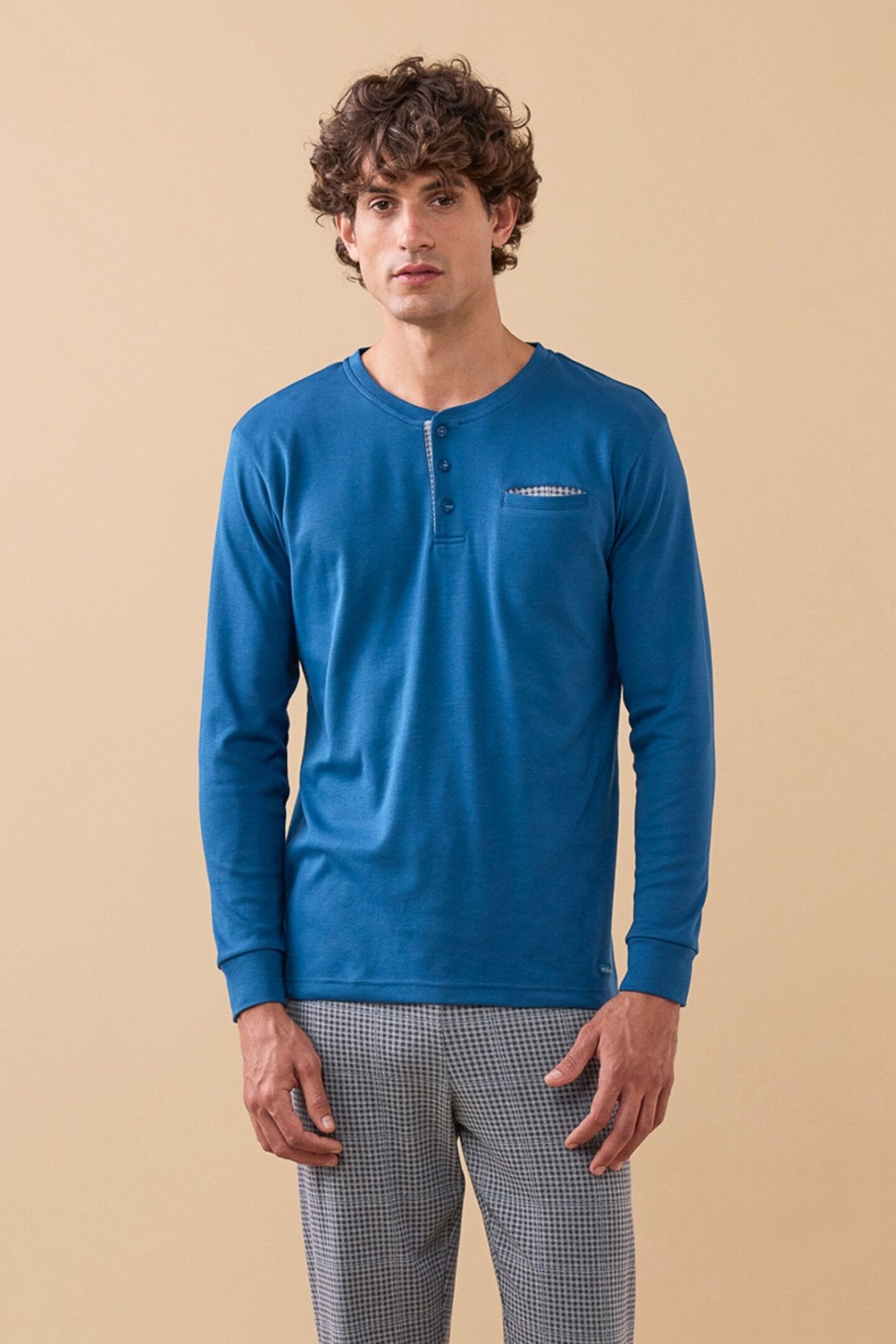 Noi Di Notte Pigiama Serafino Uomo C. Cotone FC3311 - Biancheria da sogno Pedata