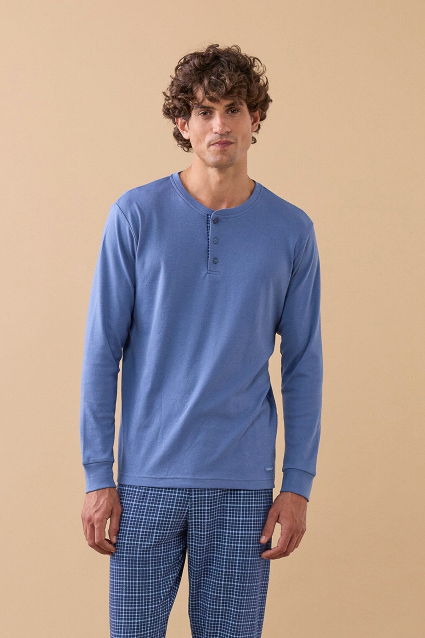 Noi Di Notte Pigiama Serafino Uomo C. Cotone FC3314 - Biancheria da sogno Pedata