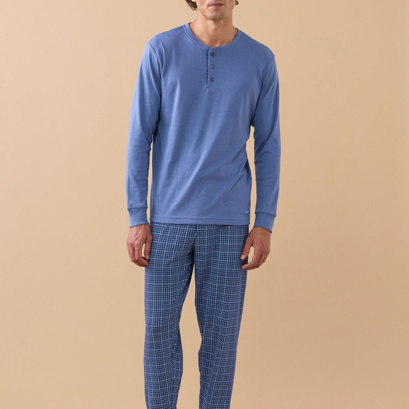 Noi Di Notte Pigiama Serafino Uomo C. Cotone FC3314 - Biancheria da sogno Pedata