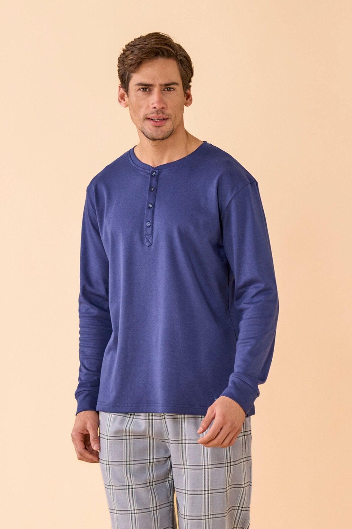 Noi Di Notte Pigiama Serafino Uomo C. Cotone FC3361 - Biancheria da sogno Pedata