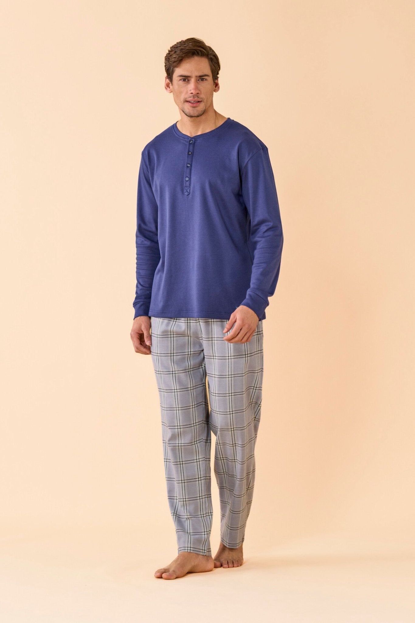 Noi Di Notte Pigiama Serafino Uomo C. Cotone FC3361 - Biancheria da sogno Pedata