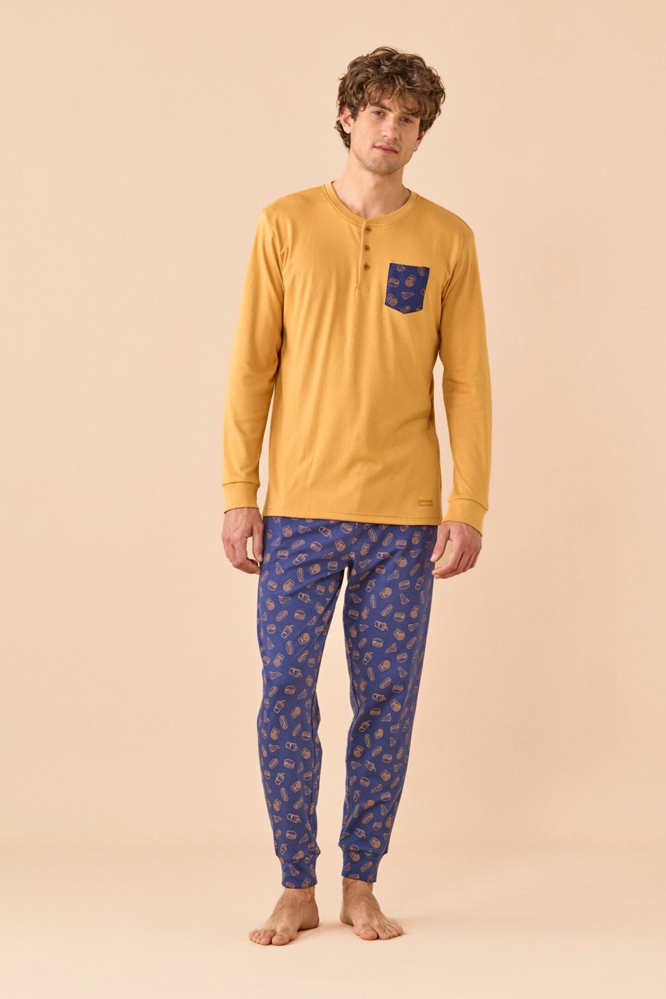 Noi Di Notte Pigiama Uomo Serafino C. Cotone FC3319 - Biancheria da sogno Pedata