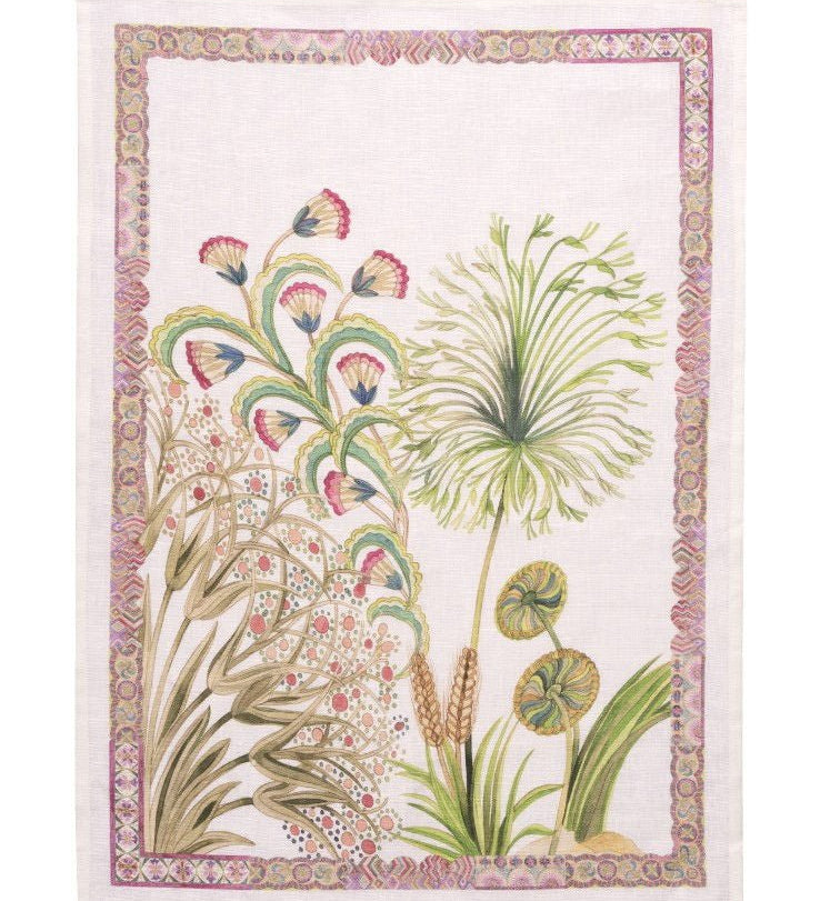 Papyro Green Canovaccio da Cucina in Lino Tessitura Toscana - Biancheria da sogno Pedata