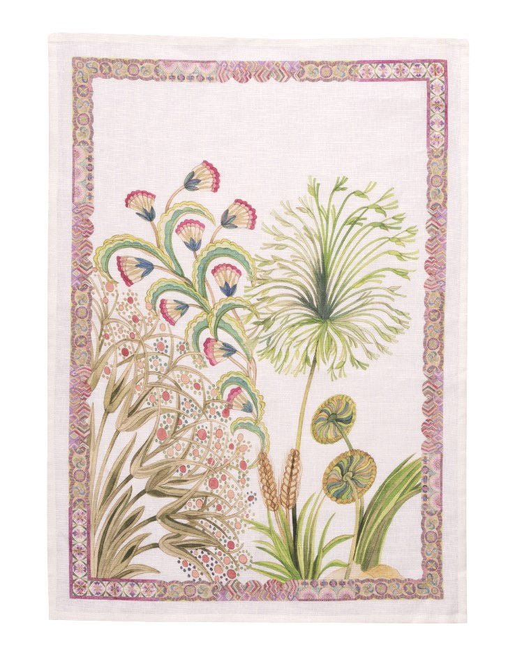 Papyro Green Canovaccio da Cucina in Lino Tessitura Toscana - Biancheria da sogno Pedata