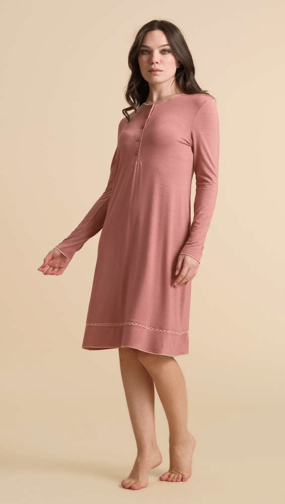 Pepita Camicia Notte Serafino in Viscosa e Pizzo 5140 - Biancheria da sogno Pedata