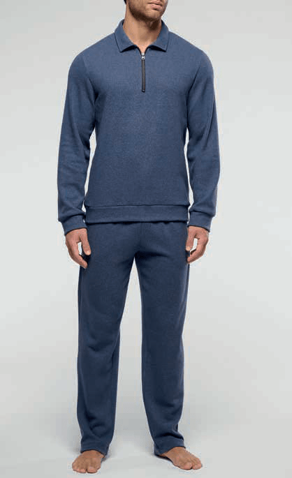 Perofil Tuta Uomo Polo con Zip in Soft Cotton VPRT93457 - Biancheria da sogno Pedata