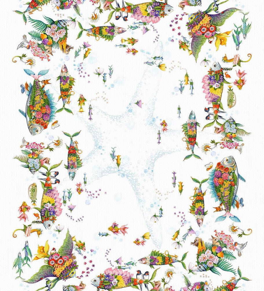 Pesciflora Tovaglia Di Lino Tessitura Toscana 12 posti - Biancheria da sogno Pedata