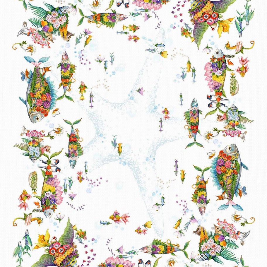 Pesciflora Tovaglia Di Lino Tessitura Toscana 12 posti - Biancheria da sogno Pedata
