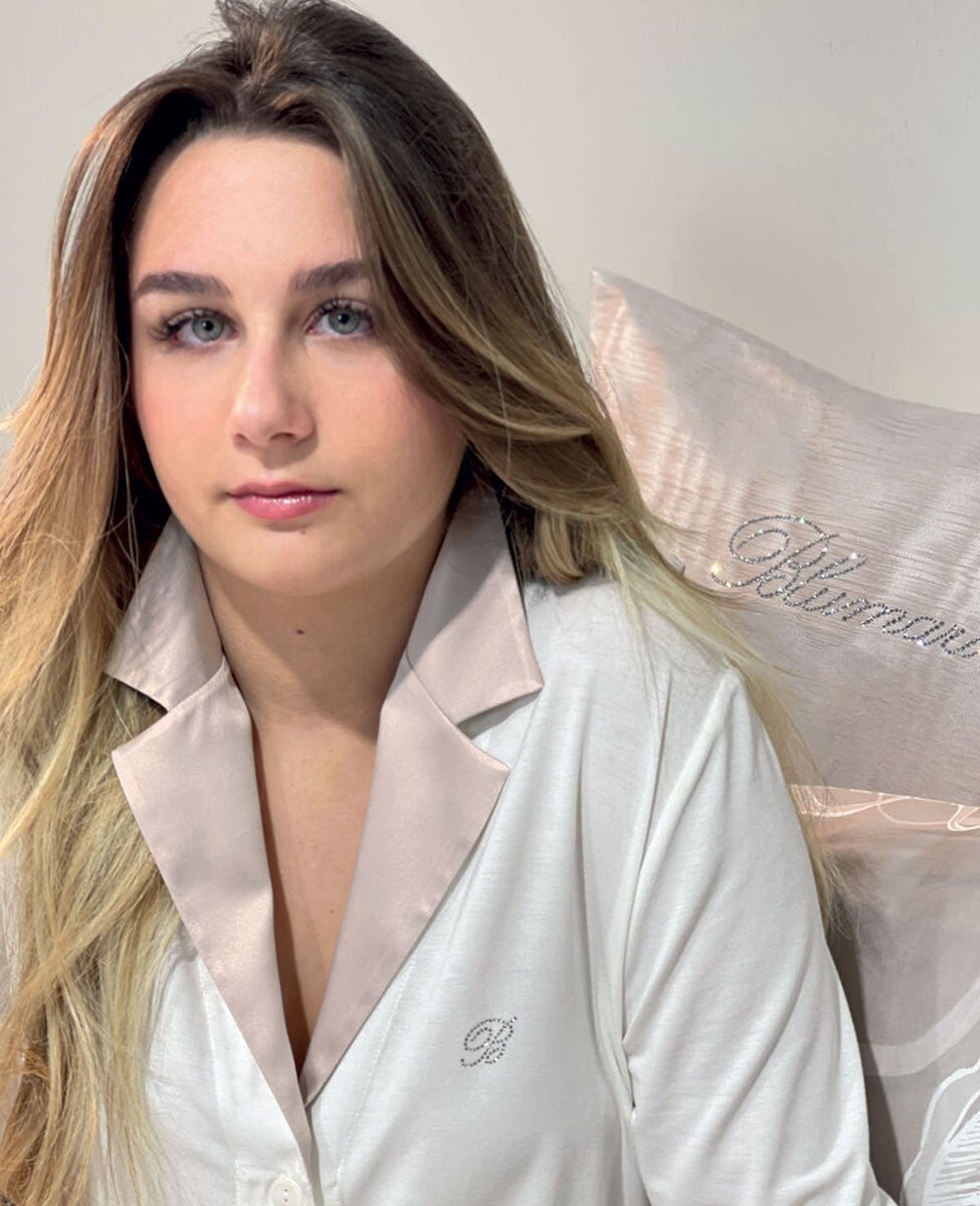 Pigiama Aperto Con Collo Blumarine Incanto - Biancheria da sogno Pedata