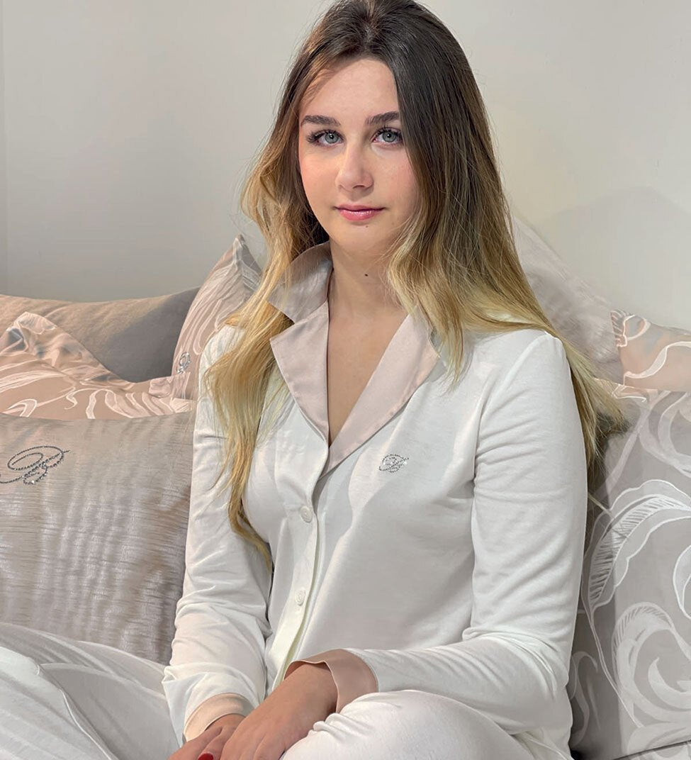 Pigiama Aperto Con Collo Blumarine Incanto - Biancheria da sogno Pedata