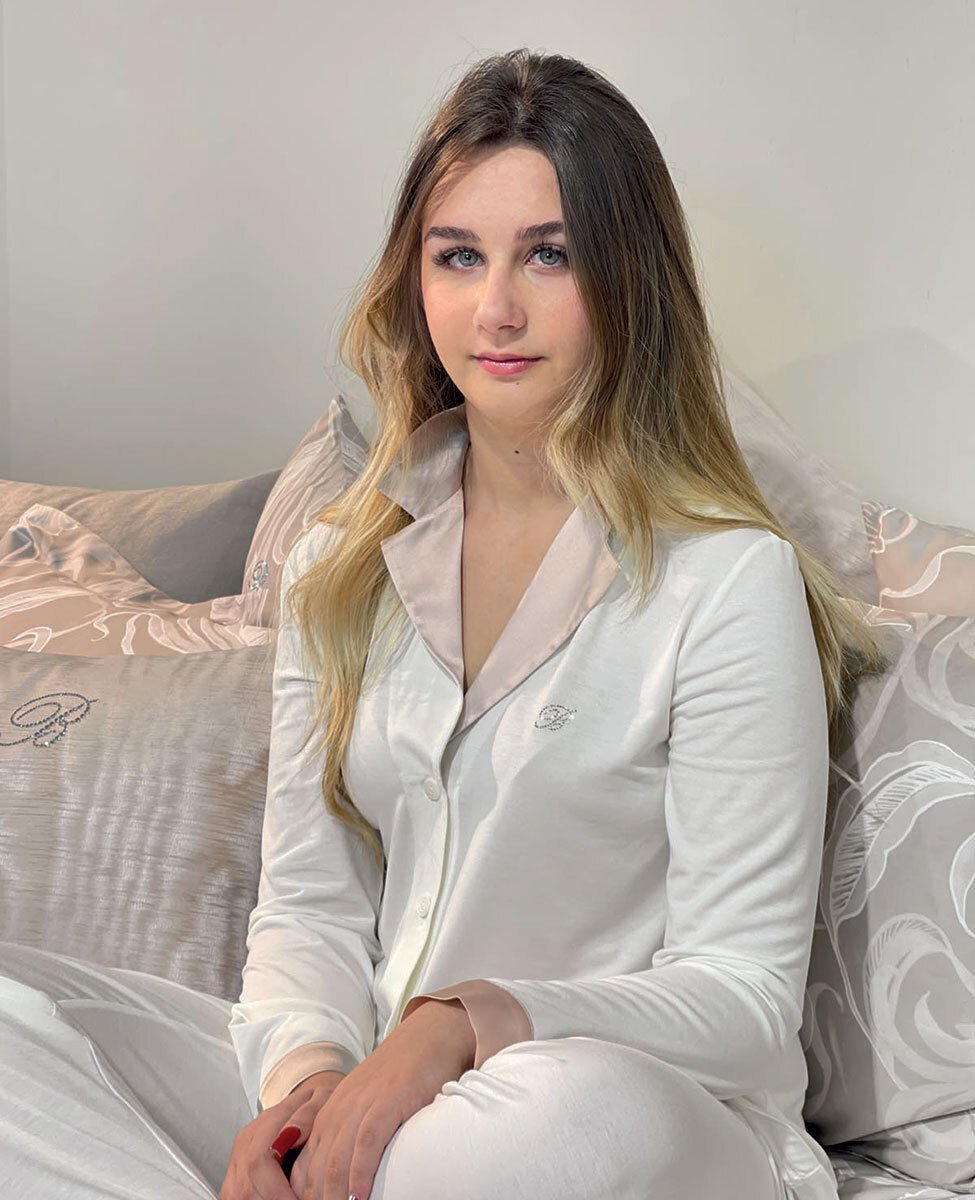 Pigiama Aperto Con Collo Blumarine Incanto - Biancheria da sogno Pedata