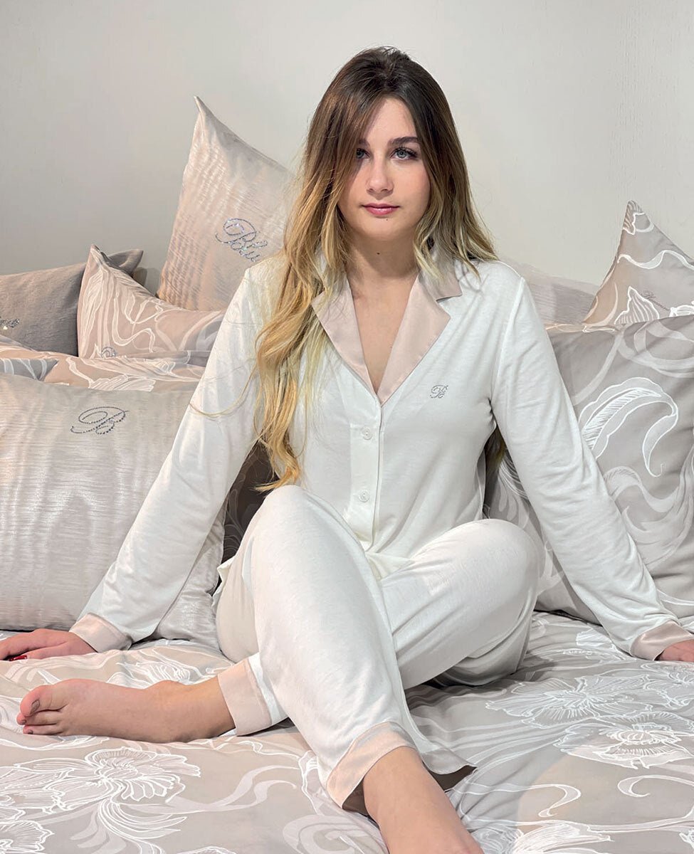 Pigiama Aperto Con Collo Blumarine Incanto - Biancheria da sogno Pedata