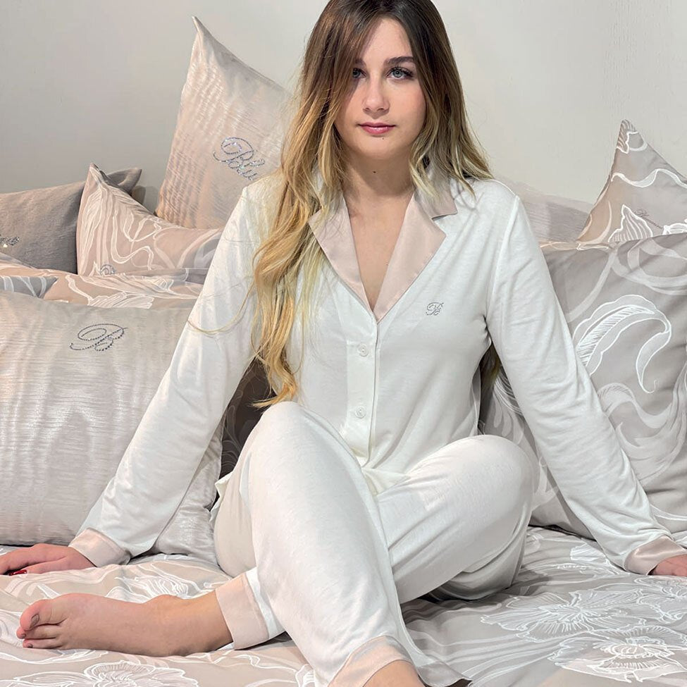 Pigiama Aperto Con Collo Blumarine Incanto - Biancheria da sogno Pedata