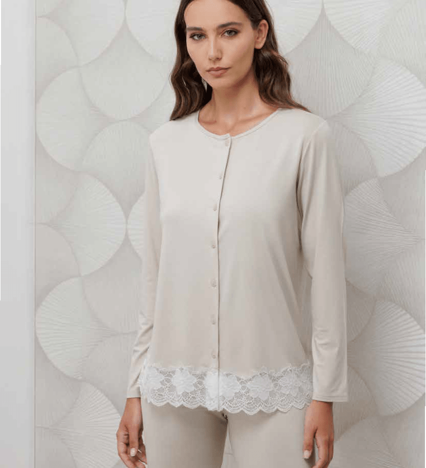 Pigiama Aperto Donna Bambù M/L P/L Andra 9975 - Biancheria da sogno Pedata