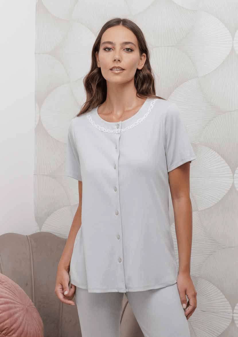 Pigiama Aperto Donna Cotone M/M P/L Andra 9907 - Biancheria da sogno Pedata