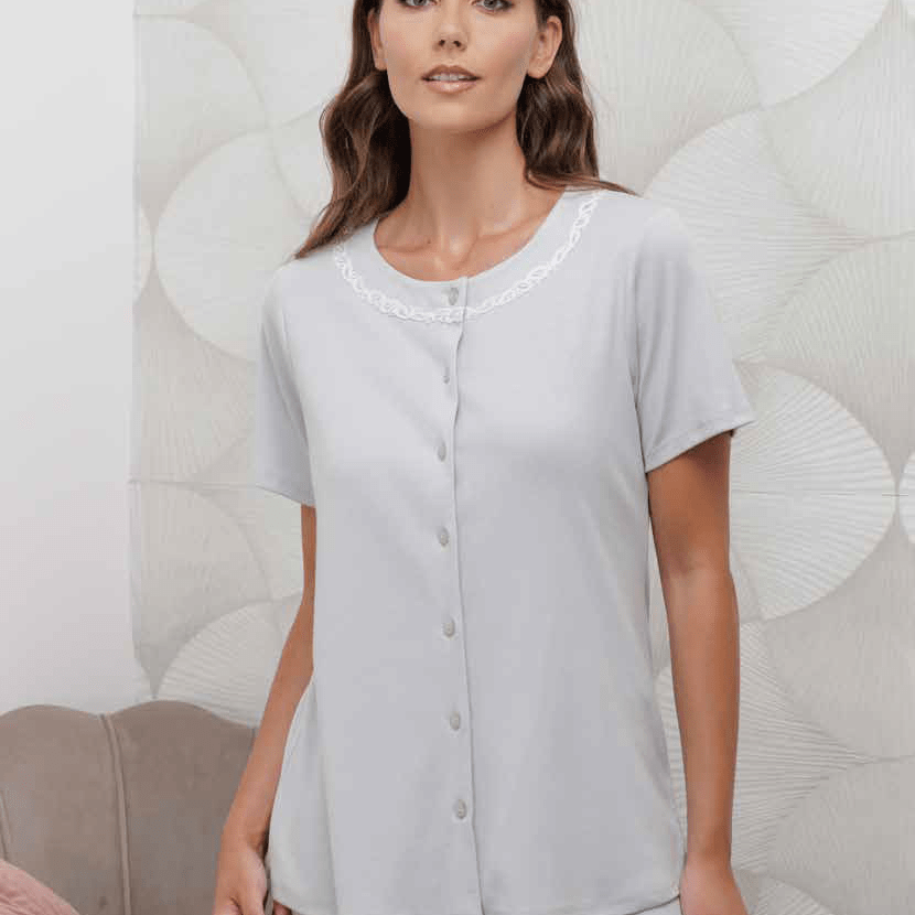 Pigiama Aperto Donna Cotone M/M P/L Andra 9907 - Biancheria da sogno Pedata