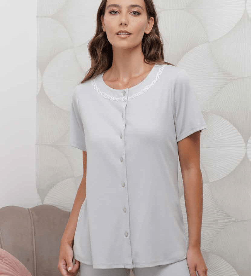 Pigiama Aperto Donna Cotone M/M P/L Andra 9907 - Biancheria da sogno Pedata