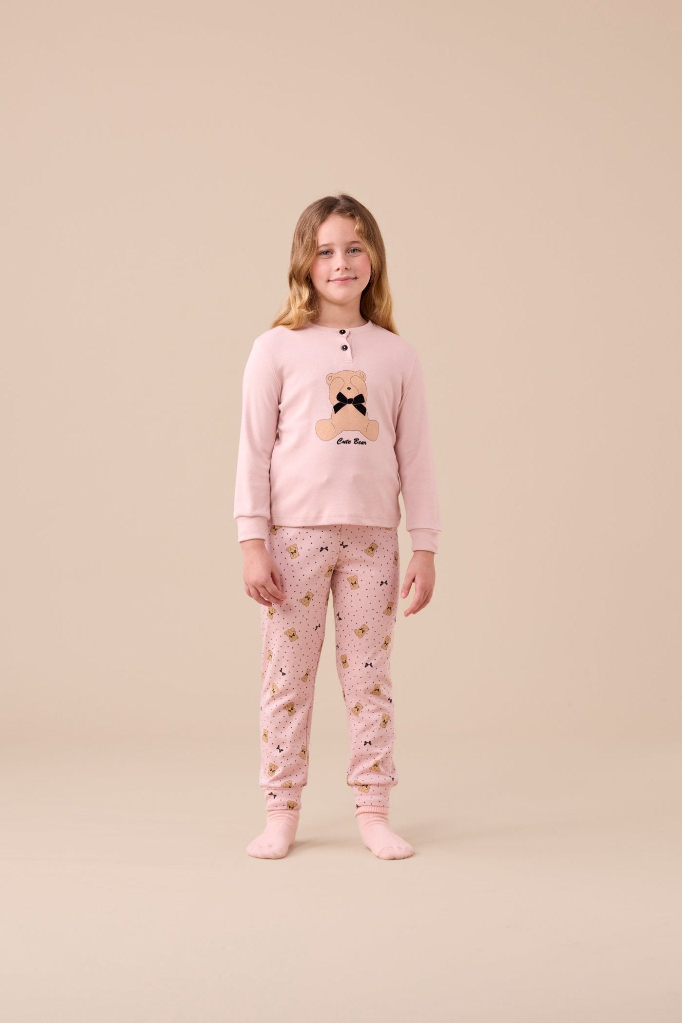 Pigiama Bambina Caldo Cotone Noi di Notte FE2532AS - Biancheria da sogno Pedata