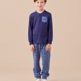 Pigiama Bambino Caldo Cotone Noi Di Notte FE2578 - Biancheria da sogno Pedata