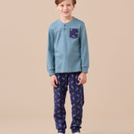 Pigiama Bambino Caldo Cotone Noi Di Notte FE2578 - Biancheria da sogno Pedata