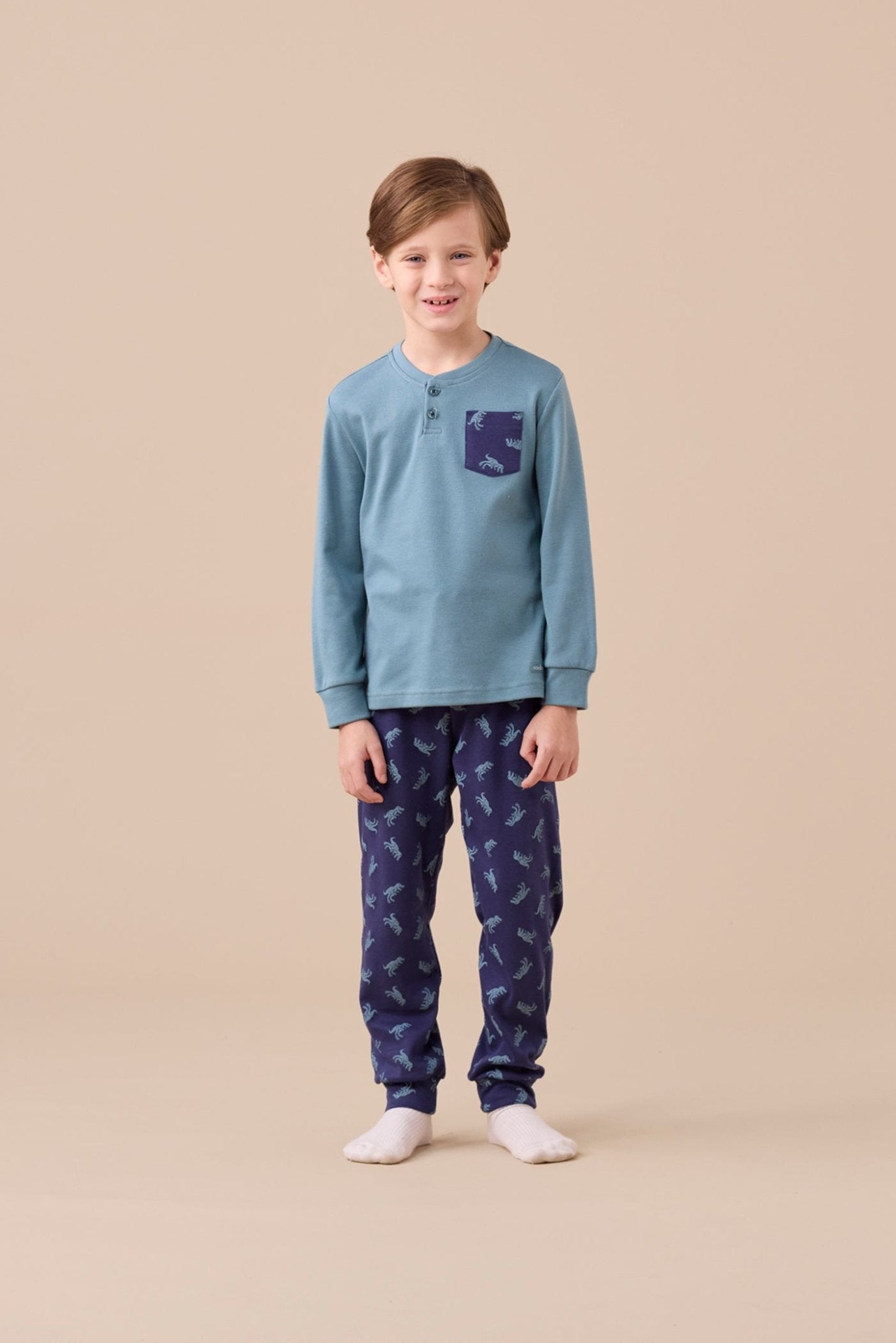 Pigiama Bambino Caldo Cotone Noi Di Notte FE2578 - Biancheria da sogno Pedata