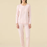 Pigiama Calibrato Serafino Lungo Cotone Noi Di Notte FA9496 - Biancheria da sogno Pedata