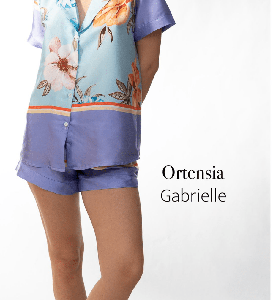 Pigiama Corto Donna Raso Filo D'Angelo Ortensia Gabrielle - Biancheria da sogno Pedata