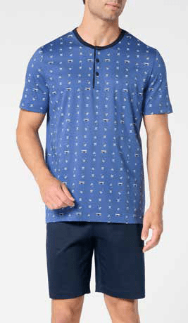 Pigiama Corto Serafino Uomo Perofil VPRT93390 - Biancheria da sogno Pedata