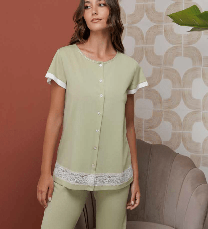 Pigiama Cotone Aperto Donna Andra M/M P/L 9921 - Biancheria da sogno Pedata