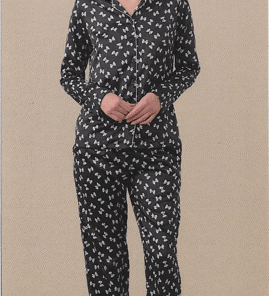 Pigiama Da Donna Aperto In Raso Noi Di Notte FA9394 - Biancheria da sogno Pedata