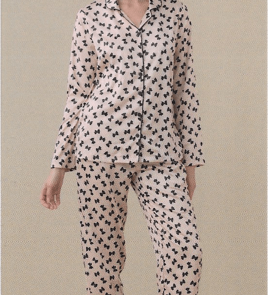 Pigiama Da Donna Aperto In Raso Noi Di Notte FA9394 - Biancheria da sogno Pedata