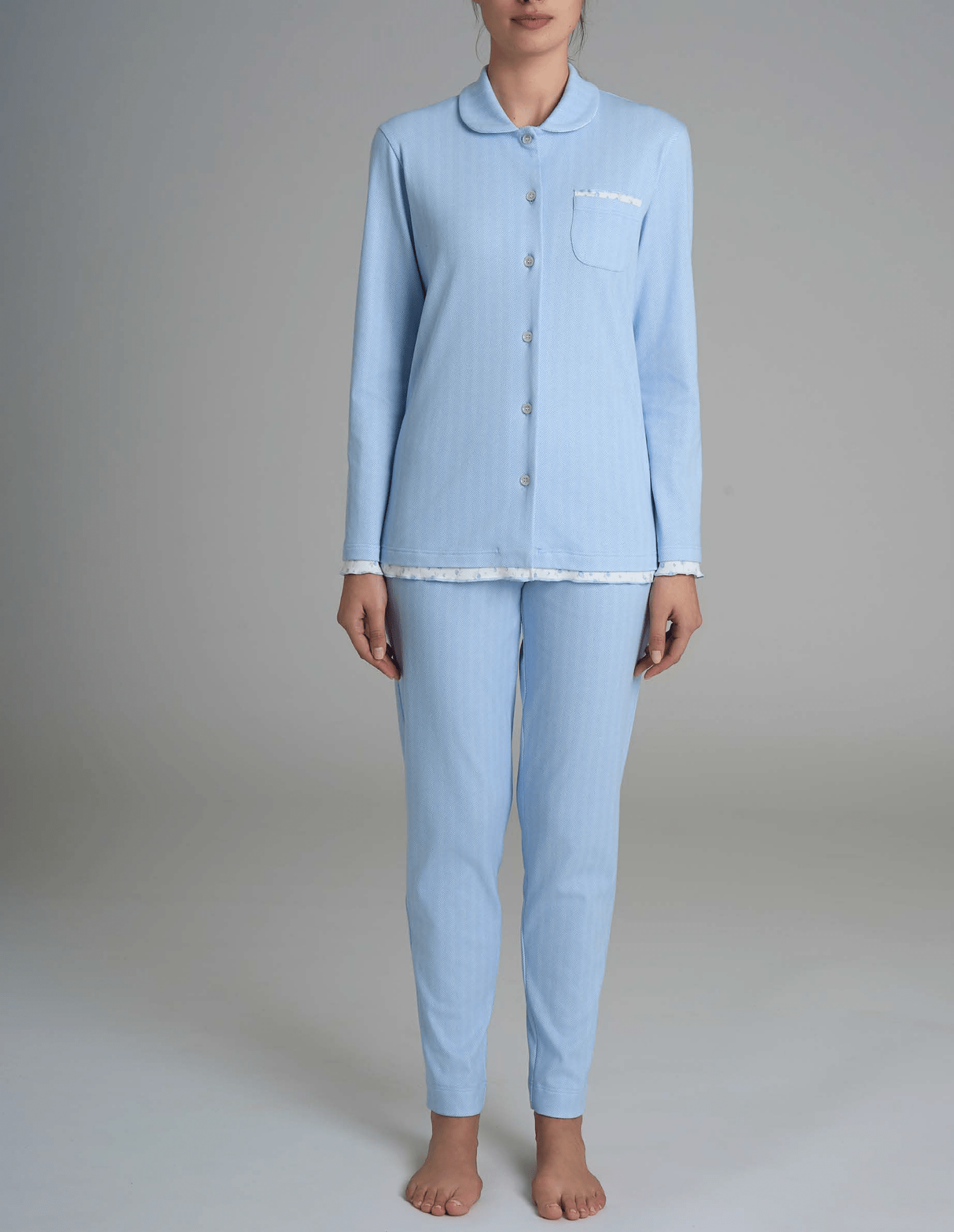 Pigiama Donna Aperto Caldo Cotone Ragno DR57N7 - Biancheria da sogno Pedata