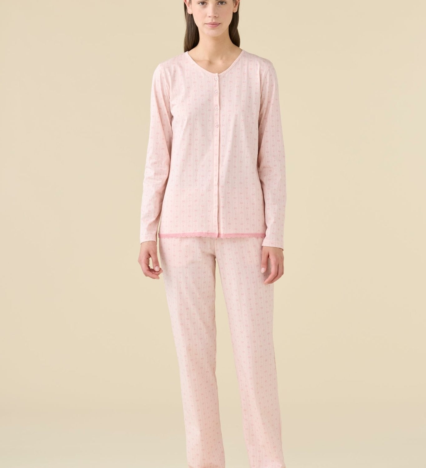 Pigiama Donna Aperto Cotone M/L P/L Noi DI Notte FA9489 - Biancheria da sogno Pedata