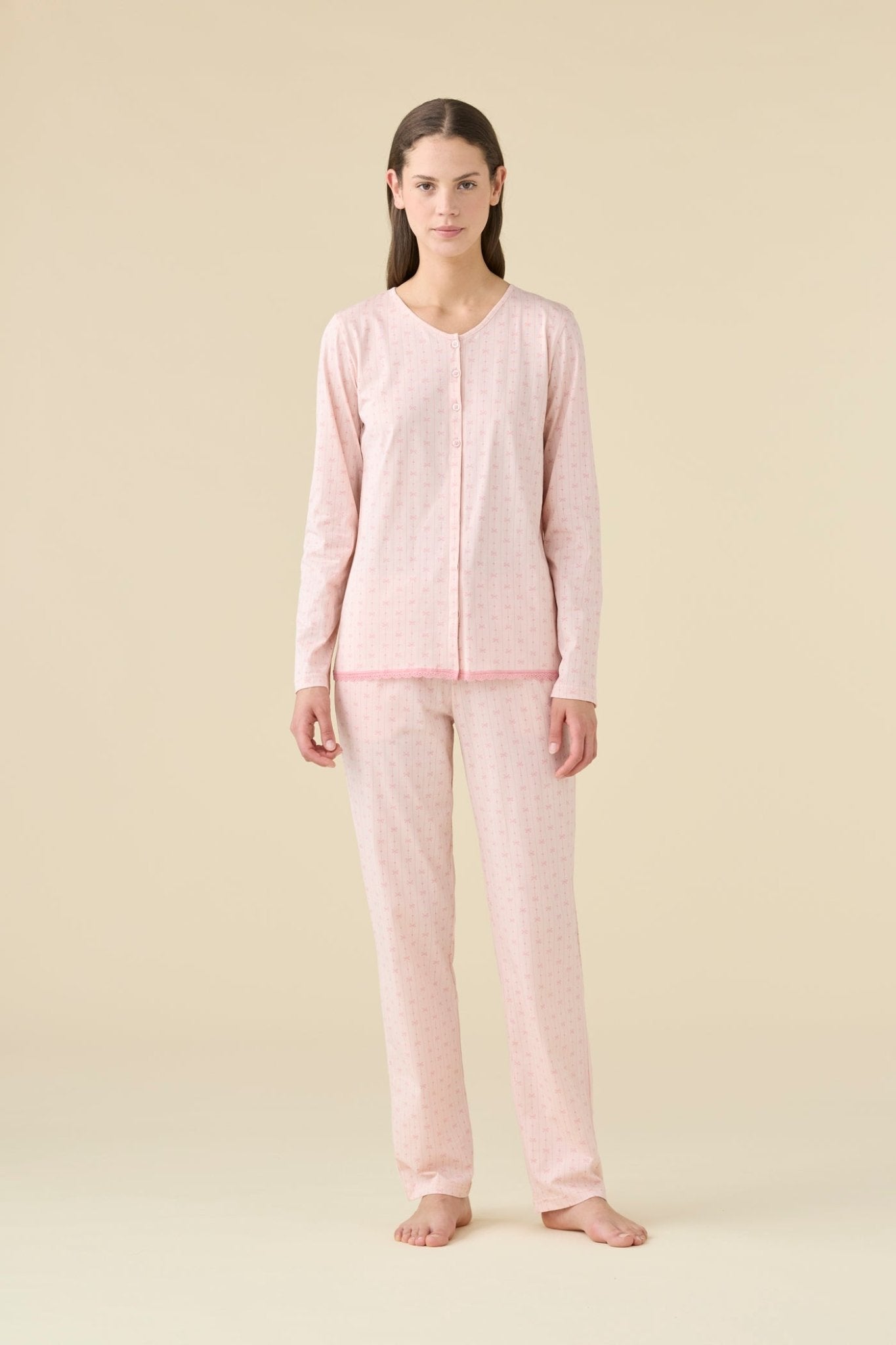 Pigiama Donna Aperto Cotone M/L P/L Noi DI Notte FA9489 - Biancheria da sogno Pedata