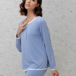 Pigiama Donna Bambù Lungo Serafino D3097 - Biancheria da sogno Pedata