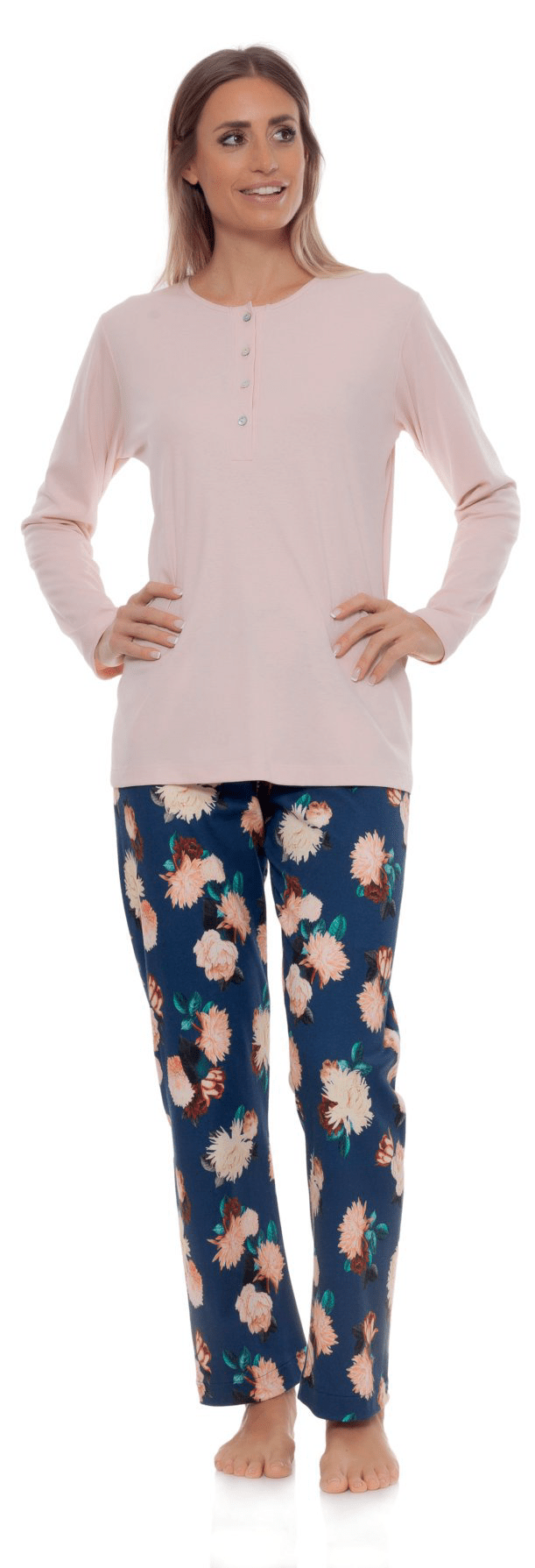 Pigiama Donna Caldo Cotone B&B 25230 - Biancheria da sogno Pedata