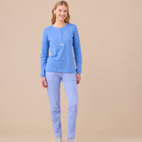 Pigiama Donna Caldo Cotone Felpato FA9273AS - Biancheria da sogno Pedata