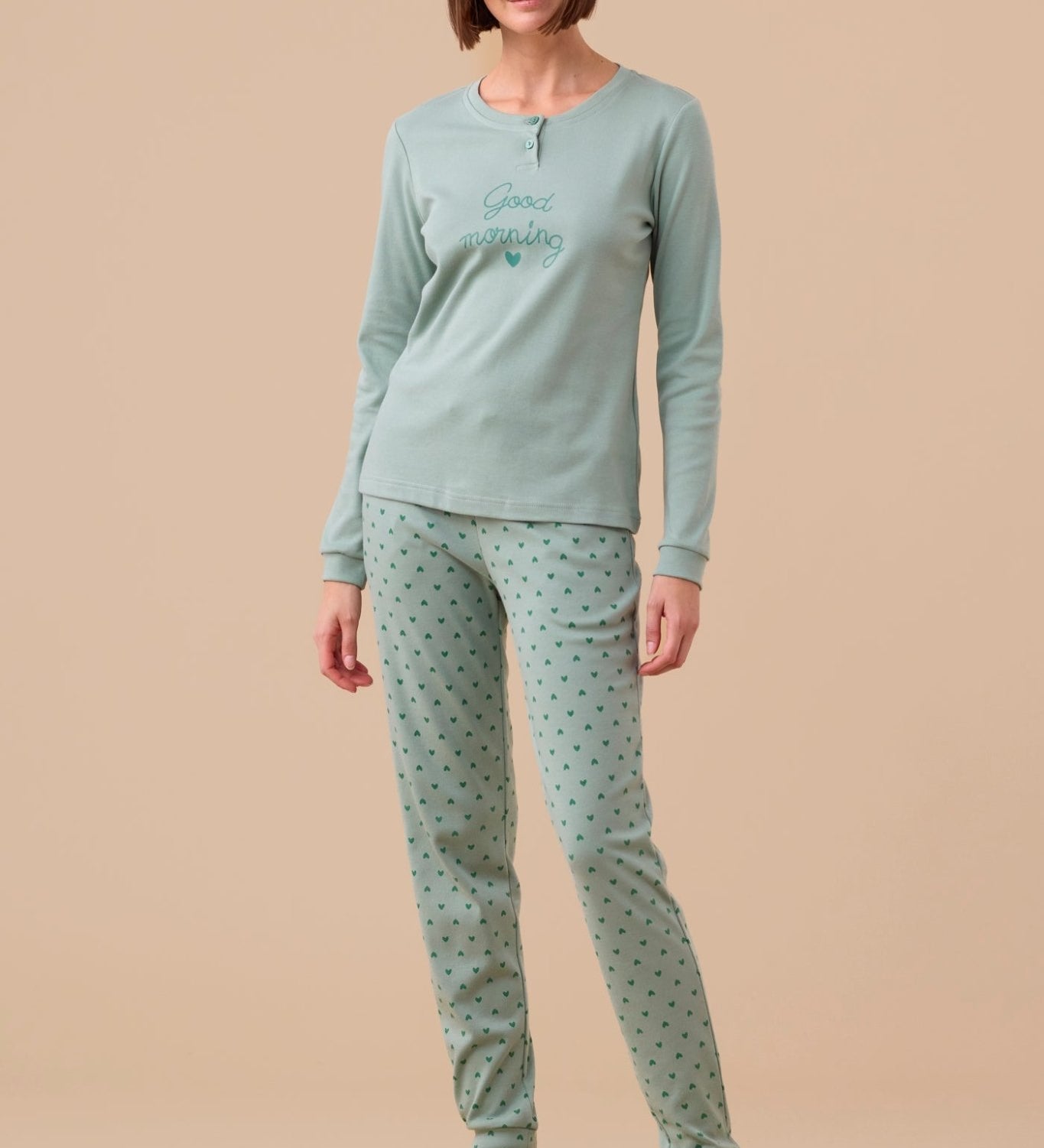 Pigiama Donna Caldo Cotone Noi di Notte FA9187AS - Biancheria da sogno Pedata