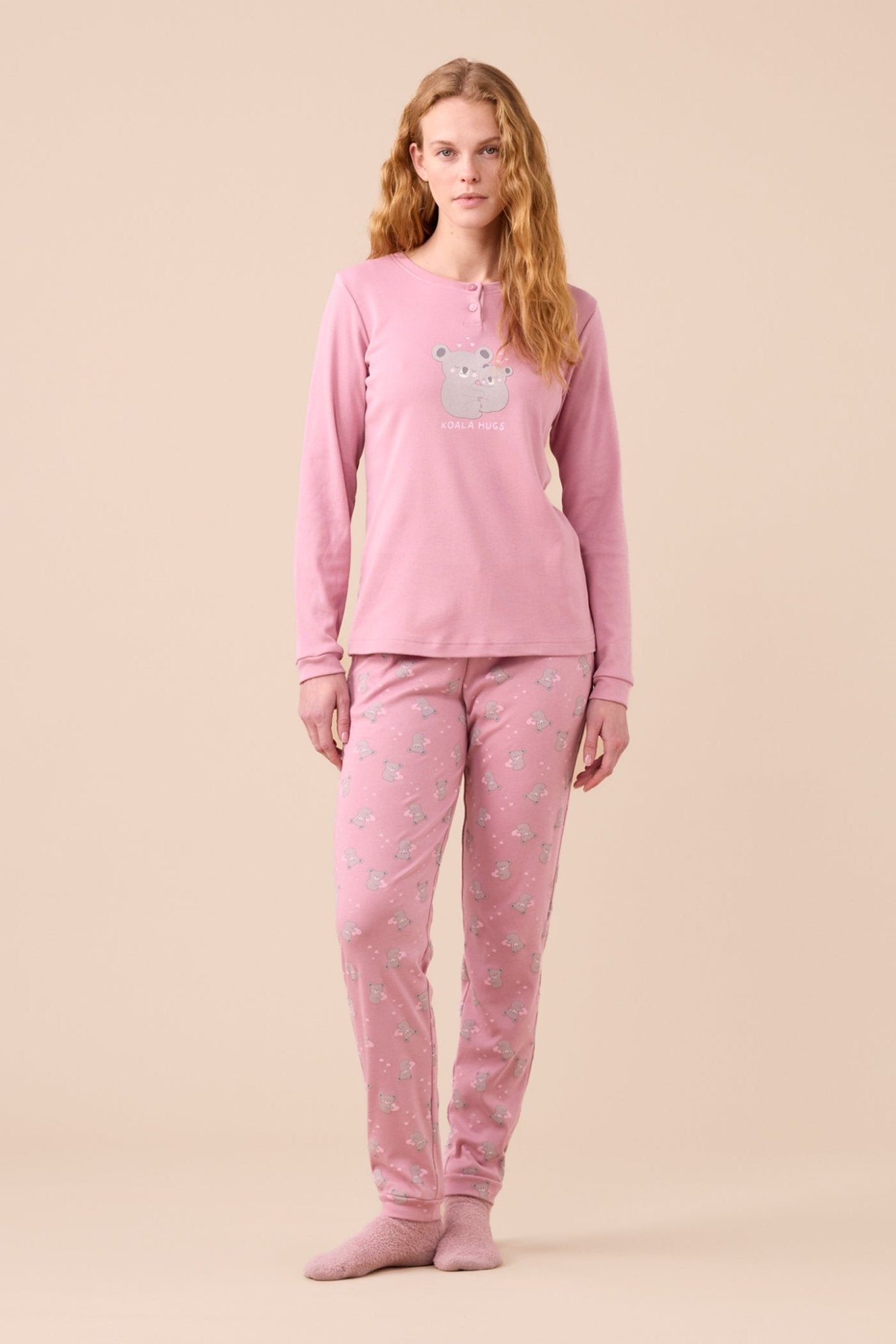 Pigiama Donna Caldo Cotone Noi di Notte FA9247AS - Biancheria da sogno Pedata