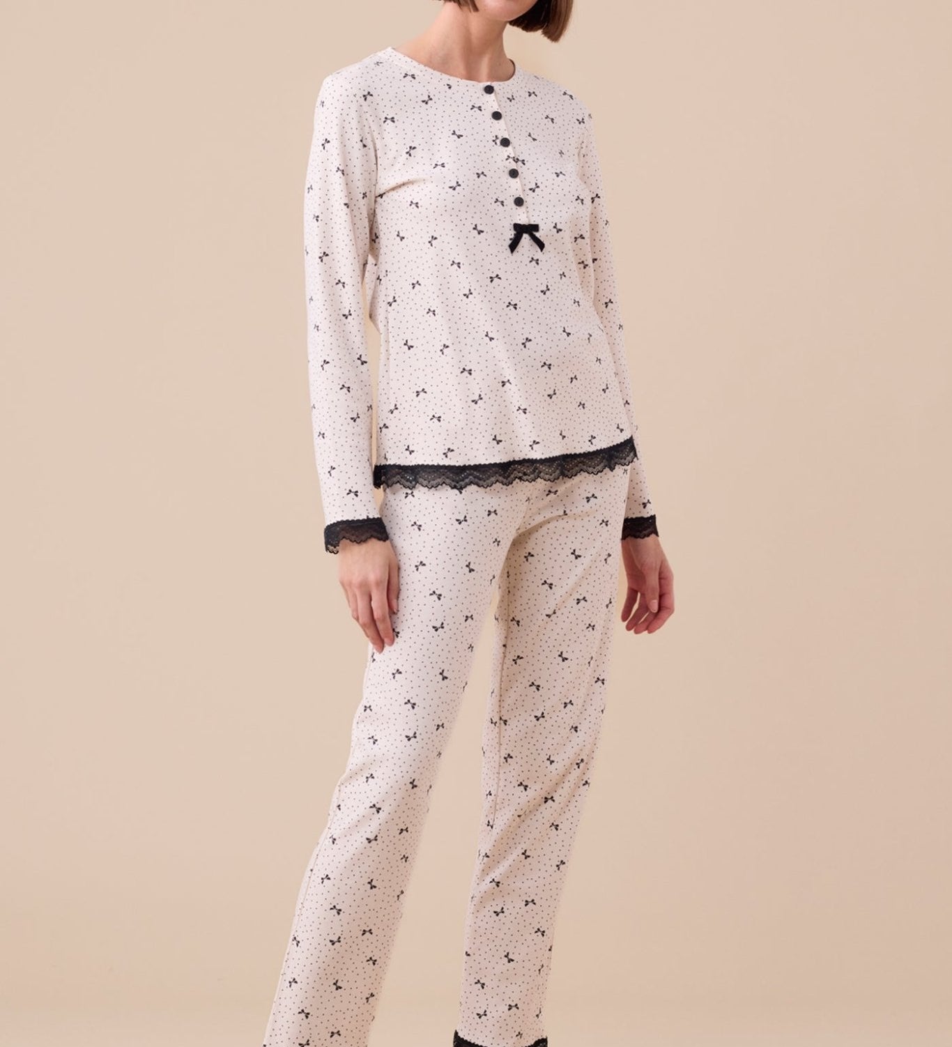 Pigiama Donna Caldo Cotone Noi di Notte FA9249AS - Biancheria da sogno Pedata